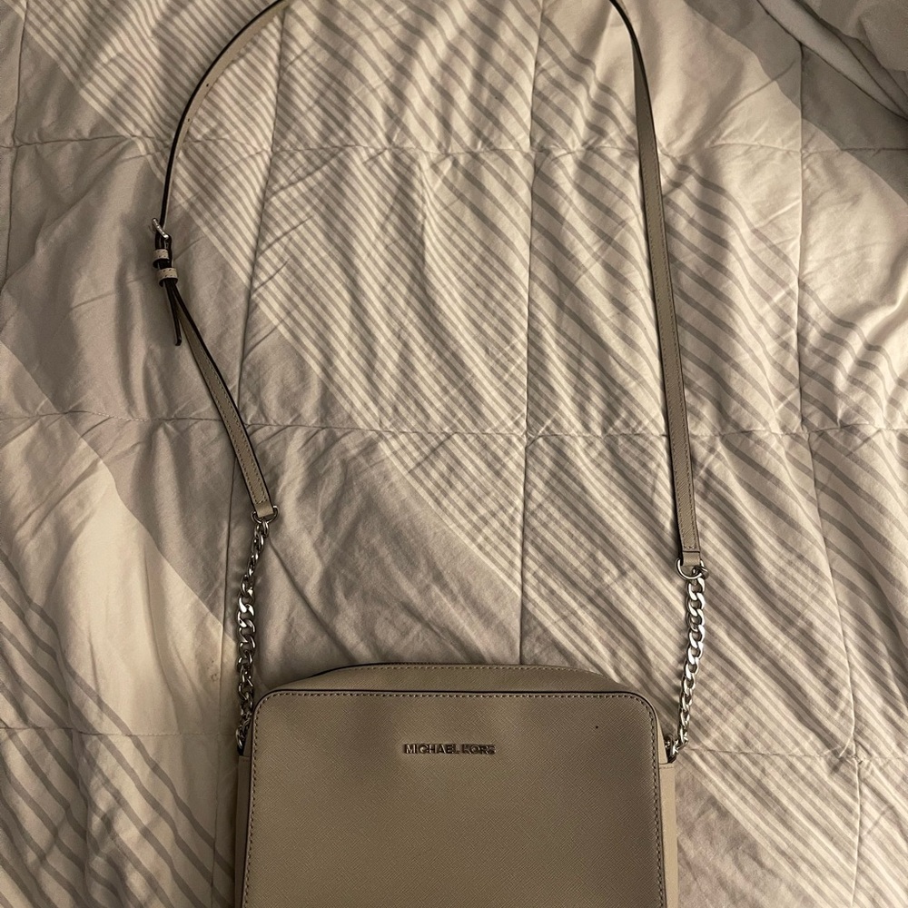 Michael Kors Cream Crossbody Bag with Chain Strap
